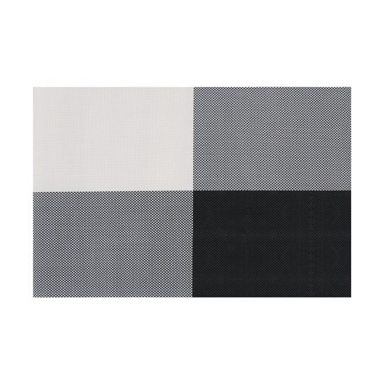 Набор из 4 ковриков, Черно-белый, 45 × 30 см