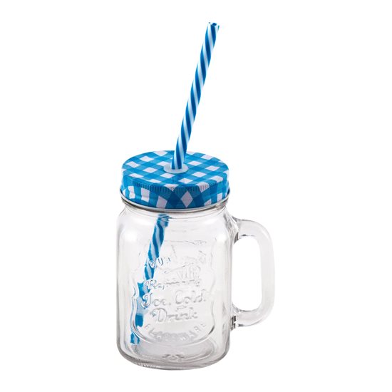 Jar with straw, 450 ml