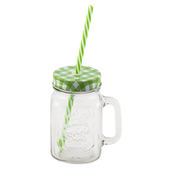 Jar with straw, 450 ml