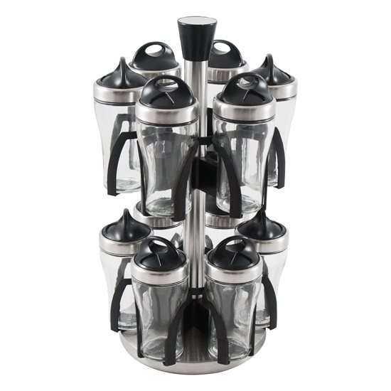 Set of 12 spice containers with holder