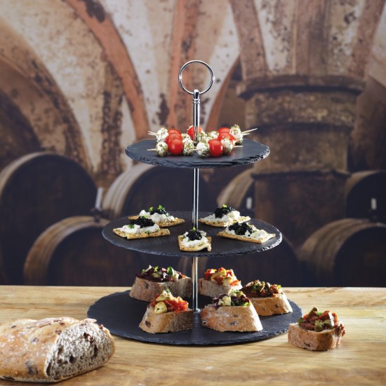 3-stöckige Platte, Schiefer, 28,5 x 34,5 cm - Artesa