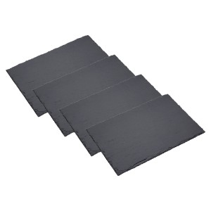 Set of 4 platters for serving food, 30 cm, slate - by Kitchen Craft