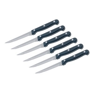 Set of 6 knives for steak, stainless steel - Kitchen Craft