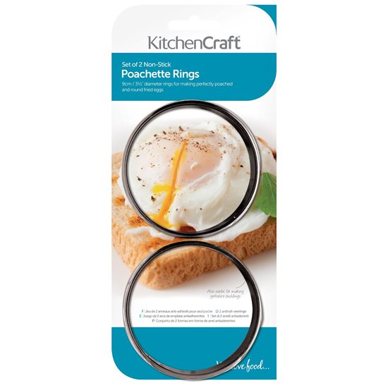 Set of 2 rings for cooking eggs, 9 cm, steel - by Kitchen Craft