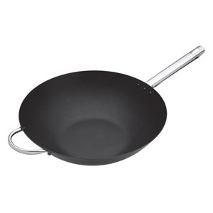 Pan wok, cruach carbóin, 35.5 cm - Kitchen Craft