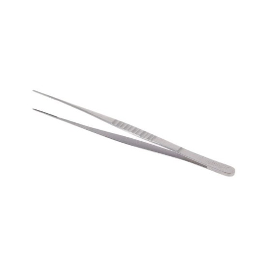 Tweezers díreach, 25.5 cm, cruach dhosmálta - branda "de Buyer".