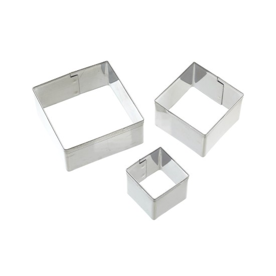 Set mit 3 Plätzchen-Ausstechförmchen, quadratisch - von Kitchen Craft