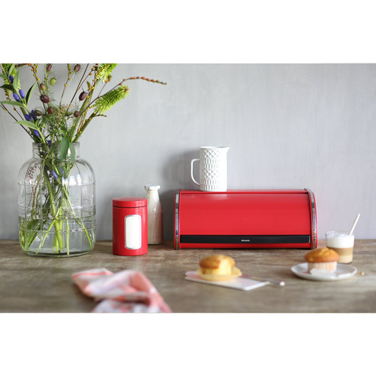 Duonos dėžutė, 44,5 x 26,2 cm, nerūdijantis plienas, <<Passion Red>> - Brabantia