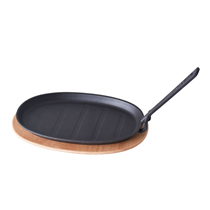 Oval cast iron frying pan for Fajita, 18 x 28 cm - LAVA brand