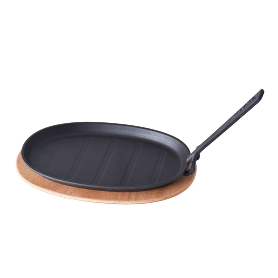 Fajita-Pfanne, oval, Gusseisen, 18 x 28 cm – LAVA