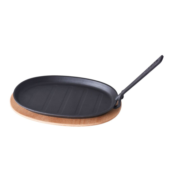 Fajita pan, oval, cast iron, 18 x 28 cm - LAVA