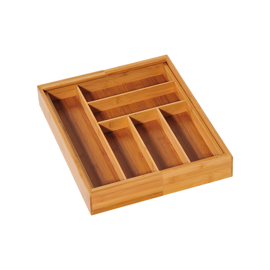 Expandable cutlery organiser, 35-58 cm, bamboo - Kesper