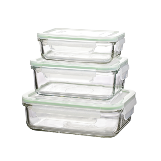 Set 12 Contenitori In Vetro Per Alimenti | Ermetici Con Coperchio | Lavabili In Lavastoviglie | Grigio