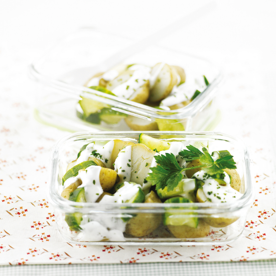 Matförvaringsbehållare, "Air Type", sortiment, 400 ml, tillverkad av glas - Glasslock