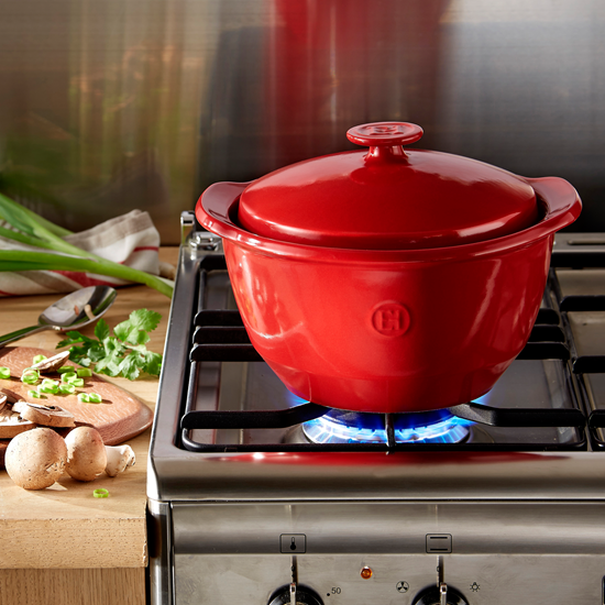 Ceramic cooking pot, 25 cm/2L, Burgundy - Emile Henry