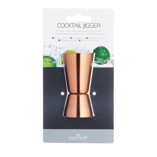 Gobelet doseur double, 25/50 ml, acier inoxydable, couleur cuivre – Kitchen Craft