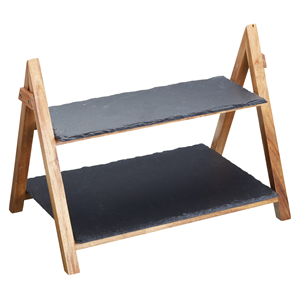 Tray for serving food 2 levels, 40 x30 cm, slate - by Kitchen Craft