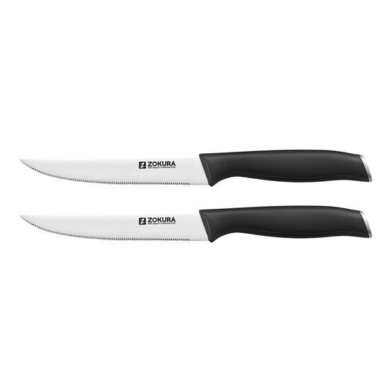2 biftek bıçağı seti, paslanmaz çelik - Zokura