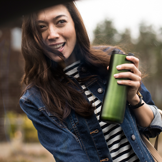 Groene thermisch geïsoleerde mok, 350 ml "Vacuum mug" - Aladdin