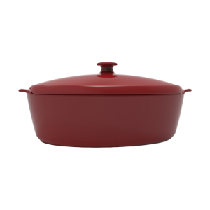 Oval baking dish with lid, 41.5 x 24 cm/5.8 l, Burgundy - Emile Henry