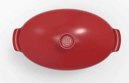 Oval baking dish with lid, 41.5 x 24 cm/5.8 l, Burgundy - Emile Henry