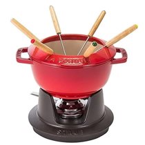 20 cm cast iron fondue set, <<Cherry>> - Staub