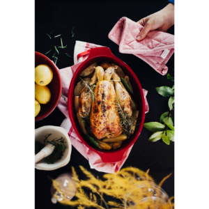 Oval baking dish with lid, 41.5 x 24 cm/5.8 l, Burgundy - Emile Henry