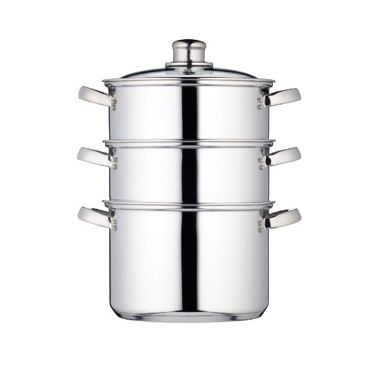 Set of multi-tiered stainless steel cooking pots for steam cooking - by Kitchen Craft