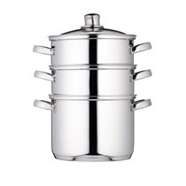 Set of multi-tiered stainless steel cooking pots for steam cooking - by Kitchen Craft