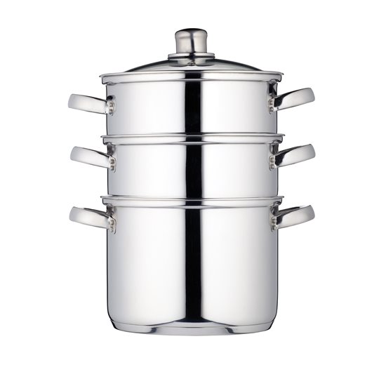 Set of multi-tiered stainless steel cooking pots for steam cooking - by Kitchen Craft