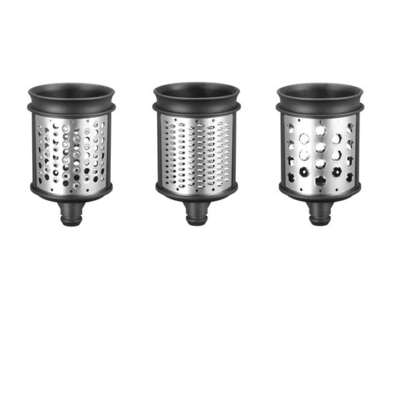 Set of 3 cylindrical graters for shredding cheese and vegetables - KitchenAid brand