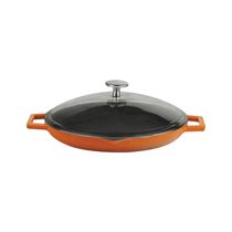 Frying pan with lid, 26 cm, "Glaze" range, orange color - LAVA brand