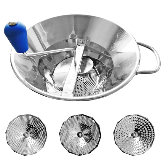 Manual mash maker device with 3 sieves, 36.2 cm, stainless steel - "de  Buyer" brand