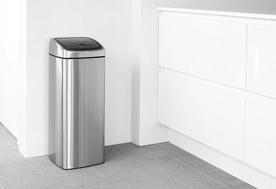 Rectangular "Touch Bin" trash can, 25 L, Matt Steel - Brabantia