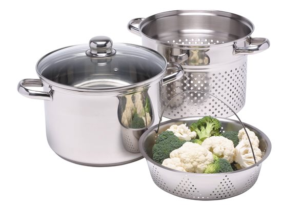 Multifunctional stainless steel cooking pot, 7.5 L - by Kitchen Craft