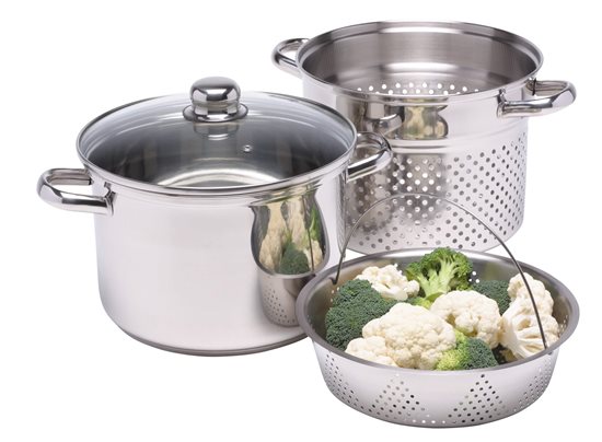 Pota cócaireachta cruach dhosmálta ilfheidhmeach, 7.5 L - ag Kitchen Craft