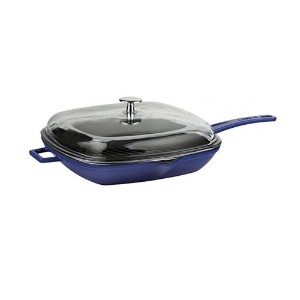 Grill pan with lid, 26 x 26 cm, "Glaze" range, blue - LAVA brand
