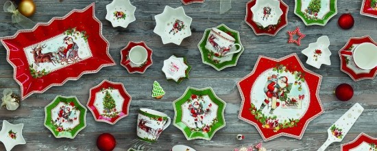 "Vintage Christmas" skål i porcelæn, Ø 20 cm - Nuova R2S