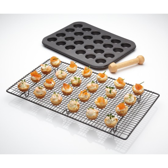 Mini-tart baking mould, steel, 35 x 27 cm - Kitchen Craft