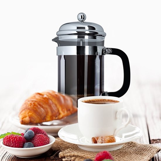 "Cafe Ole Classic" glass coffeemaker, 350 ml, "Chrome" - Grunwerg 