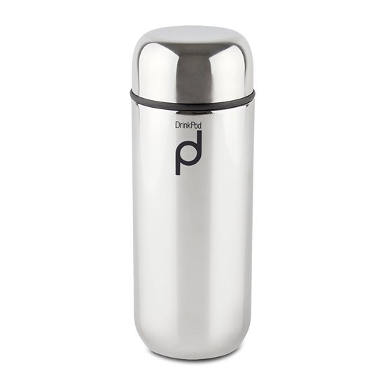 Thermally insulated bottle, stainless steel, 200 ml, "DrinkPod", Matte Silver - Grunwerg 