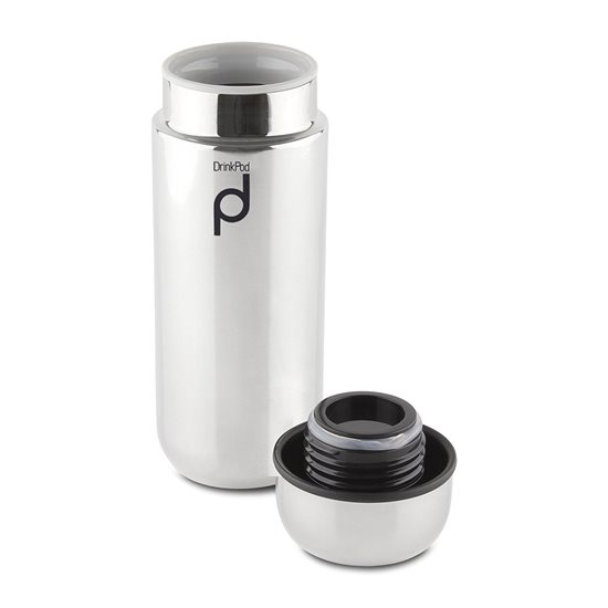 Thermally insulated bottle, stainless steel, 200 ml, "DrinkPod", Matte Silver - Grunwerg 