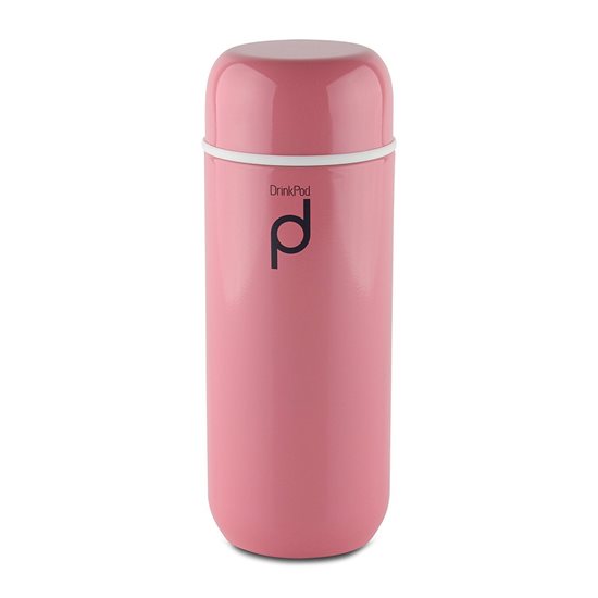 Thermally insulated bottle, 200 ml, stainless steel, "DrinkPod", Pink - Grunwerg