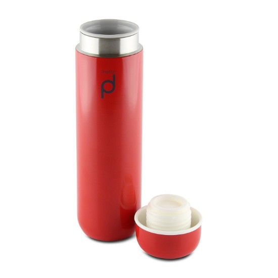 Garrafa de isolante térmica "DrinkPod" feita de aço inoxidável, 300 ml, Vermelho - Grunwerg