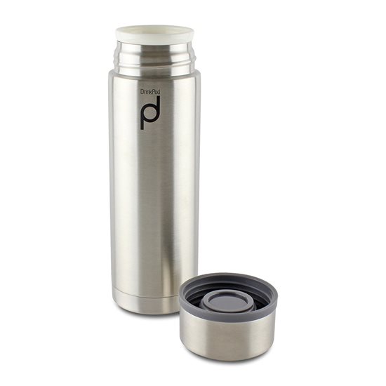 "DrinkPod" thermally insulating bottle made of stainless steel, 350 ml, Silver colour - Grunwerg