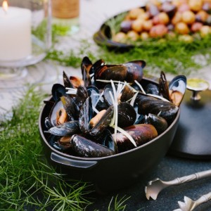 Jakobsmuschel-Kochschale, Gusseisen, 25 cm/2L, Schwarz - Staub 