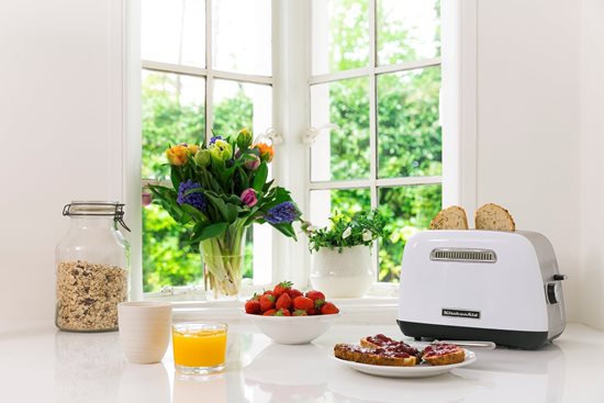 Toaster provided with 2 slots and 5 browning levels, 1100W, <<White>> - KitchenAid