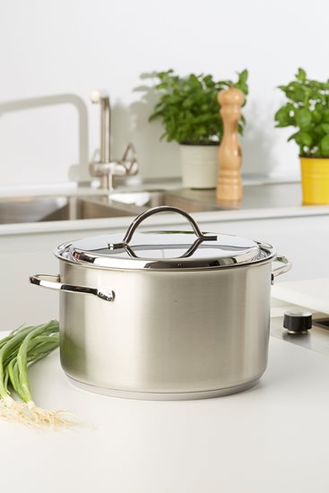 Saucepan with lid, 28 cm / 8 l "Resto", stainless steel - Demeyere