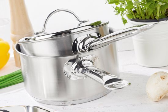 Panela em aço inox, com tampa, 14cm/1L, "Resto" - Demeyere