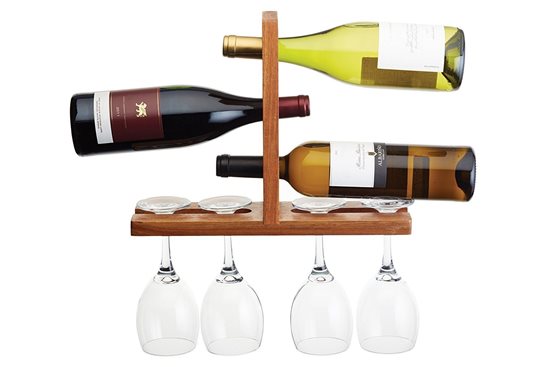 Holder for bottles and drinking glasses, 35 x 27 x 10 cm, made from wood - Kitchen Craft
